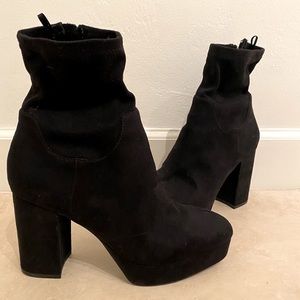 Faux Suede Platform Booties